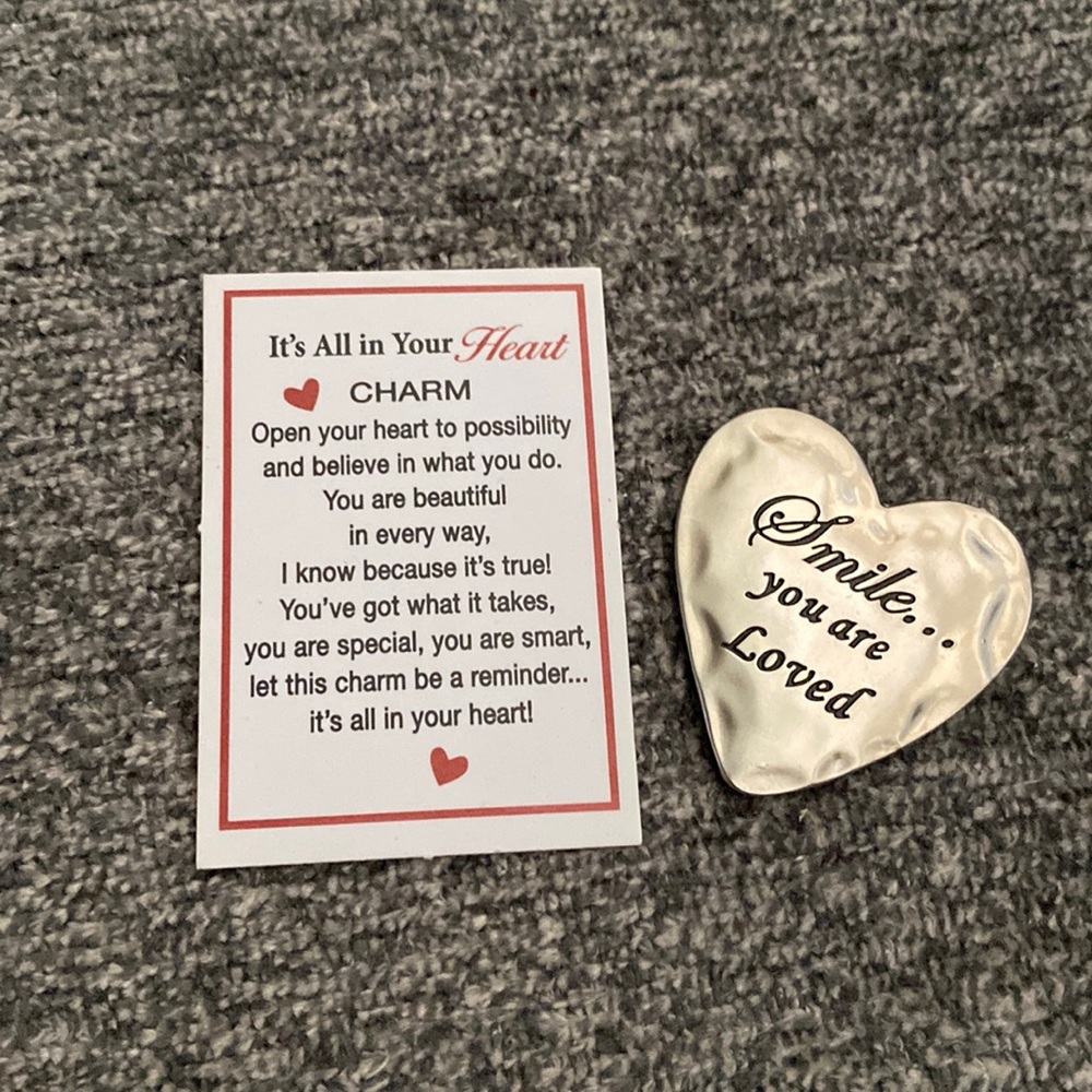 Smile your are loved heart charm